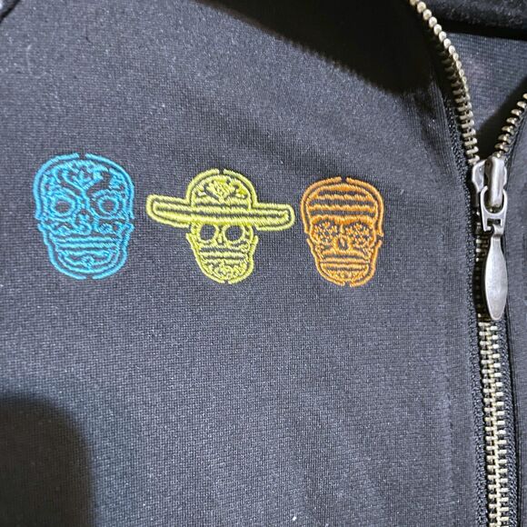 Adidas Day of The Dead Track Jacket S Black Dia de Los Muertos Rare Casual Skull - Picture 2 of 9